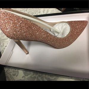 Pink glitter pumps